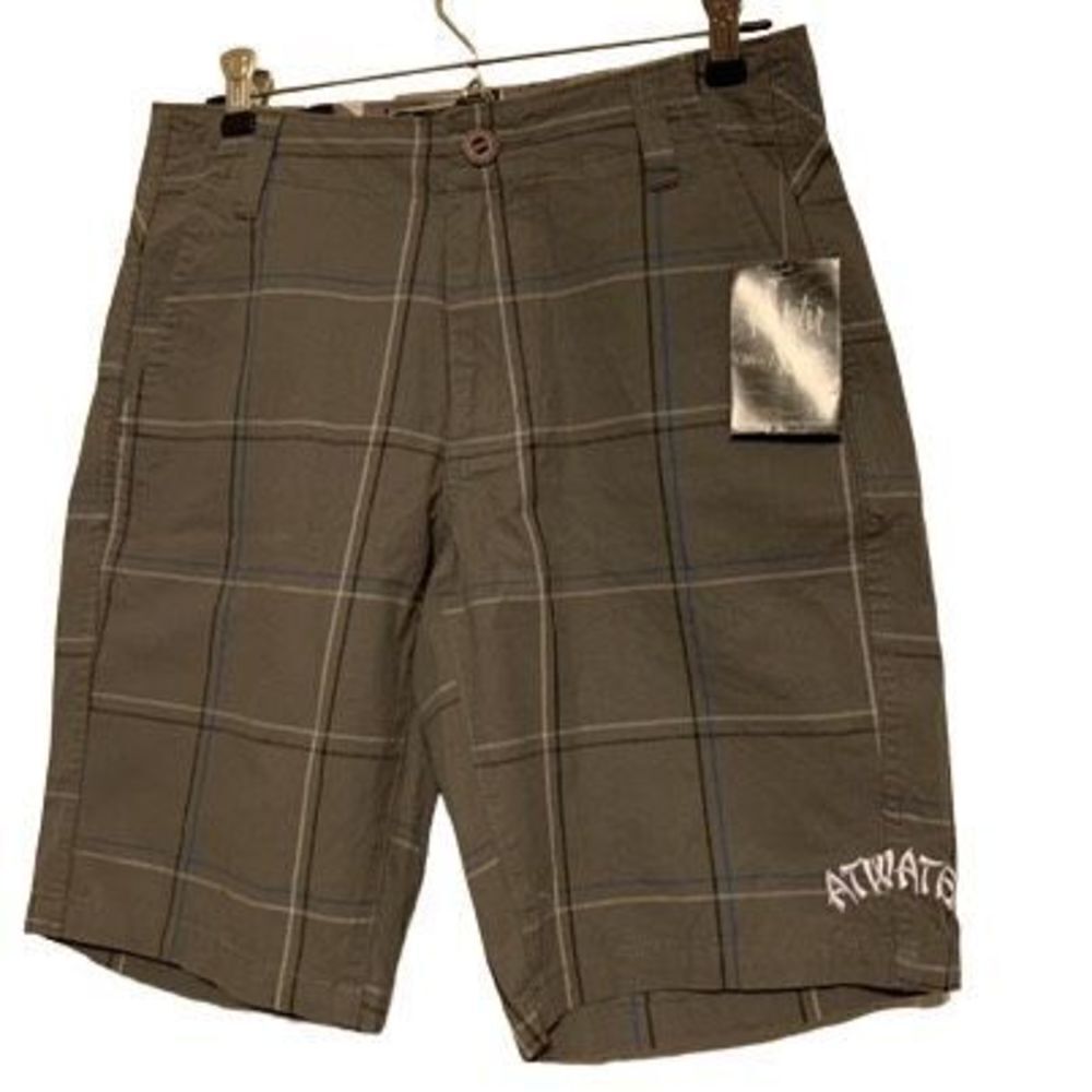 Atwater White Tigers Size 28 Gray Chino Shorts With Stripes *New*